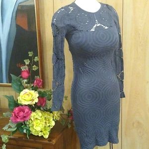 Stretchable bodycon dress with laser cuts